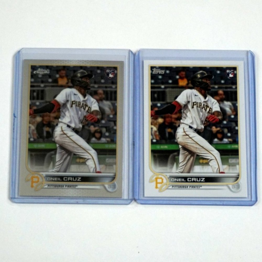 2x ONEIL CRUZ 2022 Topps Chrome & Topps Base RC Rookie Lot Pittsburgh Pirates